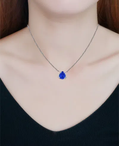 Giani Bernini Simulated Blue Sapphire And Cubic Zirconia Accent Necklace In Multi