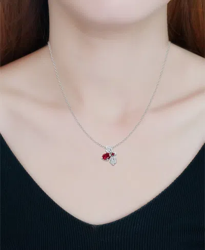 Giani Bernini Lab Grown Ruby And Cubic Zirconia Bee Pendant In Multi