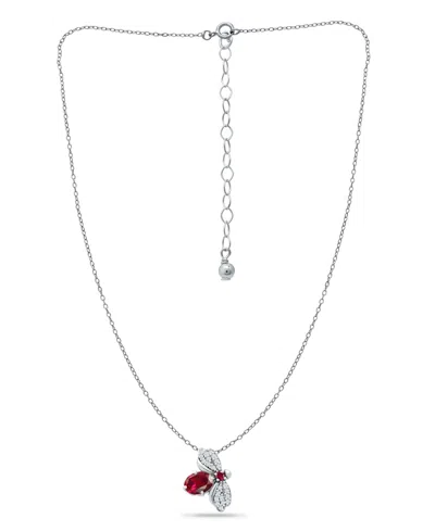 Giani Bernini Lab Grown Ruby And Cubic Zirconia Bee Pendant In Multi