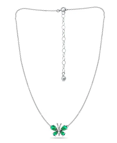 Giani Bernini Created Green Quartz Butterfly Necklace In Green