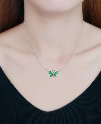 Giani Bernini Created Green Quartz Butterfly Necklace In Green