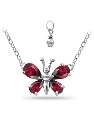 Giani Bernini Lab Grown Ruby Butterfly Necklace In Red