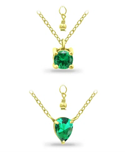 Giani Bernini Created Green Quartz Pendant Set, 2 Piece In Green