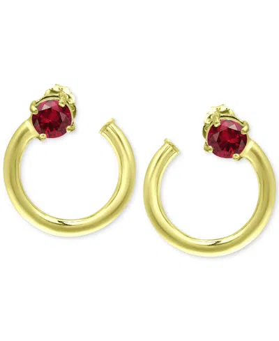 Giani Bernini Cubic Zirconia Front & Back Hoop Earrings, Created For Macy's In Gold