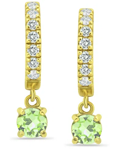 Giani Bernini Cubic Zirconia Dangle Drop Huggie Hoop Earring In Sterling Silver Or 18k Gold Over Silver (also Avai In Gold