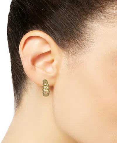 Macy's Croissant-style Small Hoop Earrings In 14k Gold In Gold