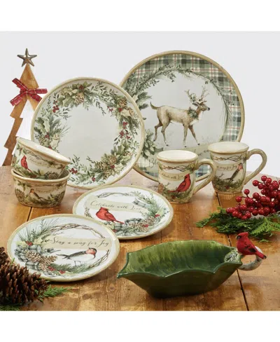 Certified International Holly And Ivy 4-pc. Dessert Plate In Multi