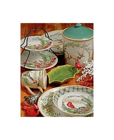 Certified International Holly And Ivy 4-pc. Dessert Plate In Multi