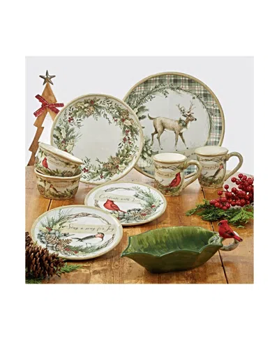 Certified International Holly And Ivy 4-pc. Dessert Plate In Multi