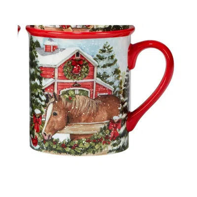 Certified International Homestead Christmas 4 Piece Mug Set In Multi