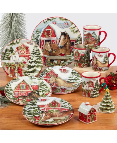 Certified International Homestead Christmas 4 Piece Mug Set In Multi