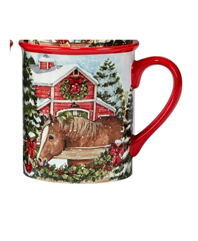Certified International Homestead Christmas 4 Piece Mug Set In Multi