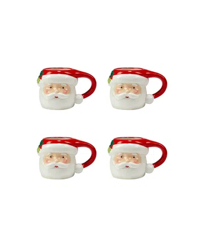 Certified International Holiday Magic Santa 4 Piece 3d Mug Set In Multi