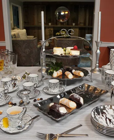 Certified International Matrix Gold-silver Tone Canape Plates Set Of 6 In Silver