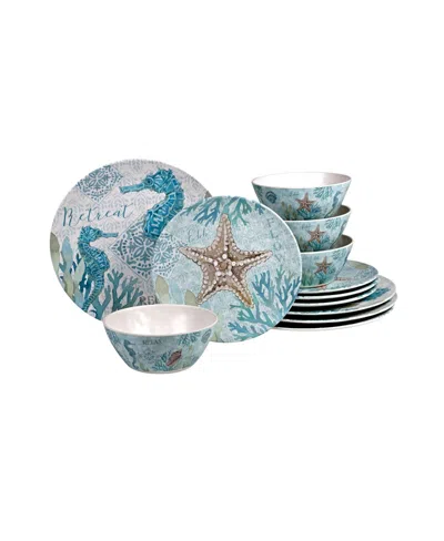 Certified International Beachcomber 12-pc. Dinnerware Set In Blue