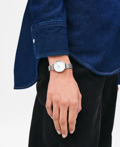 Daniel Wellington Unisex Analog Silver-tone Stainless Steel Watch, 28mm In Metallic