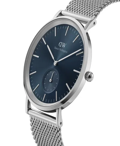 Daniel Wellington Unisex Analog Silver-tone Stainless Steel Mesh Watch, 40mm In Silver