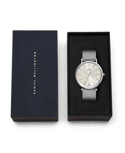Daniel Wellington Classic Day Display Sterling Mesh Strap Watch, 40mm In Silver