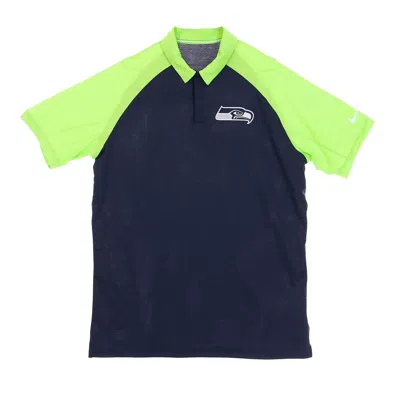 Nike-nfl Men's Short Sleeve Polo Nfl Logo Raglan Polo Seasea In Blue