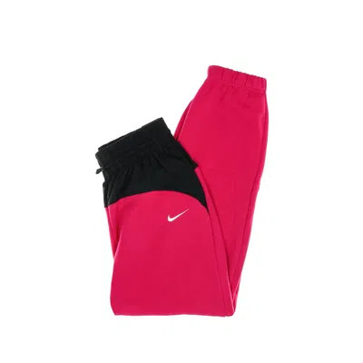 Nike Women's Fleece Tracksuit Pants Sportswear Icon Clash Jogger Mix Heritage Fireberry/white In Red