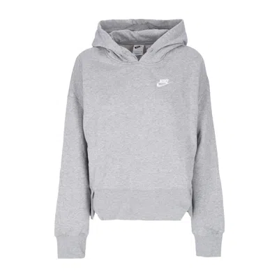 Nike Women's Sportswear Club Fleece Oversized Hoodie Ssnl Dk Gray Heather/white In Gray