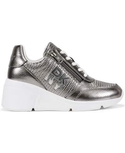 Dkny Women's Sorvino Wedge Sneaker In Metallic