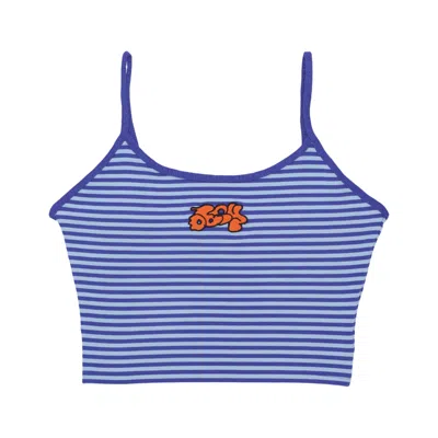 Obey Joy Ringer Tank Top Women's Satin Blue Multi In Blue