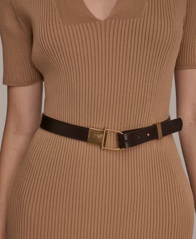 Donna Karan Women's Knit Short Sleeve Midi Dress In Brown