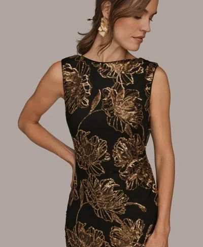 Donna Karan Women's Embellished Crewneck Maxi Dress In Black