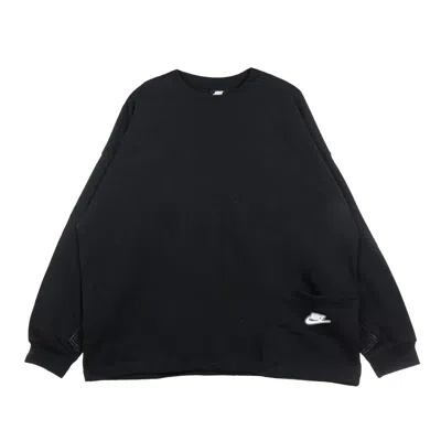Nike W Sportswear Crew Earth Day French Terry Women's Lightweight Crewneck Sweatshirt Black/white In Multi