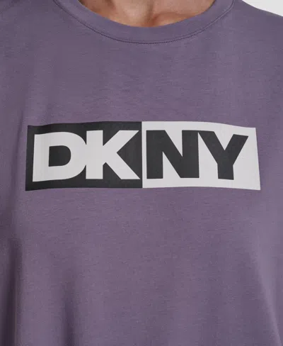 Dkny Sport Women's Colorblocked-logo Crewneck T-shirt In Purple