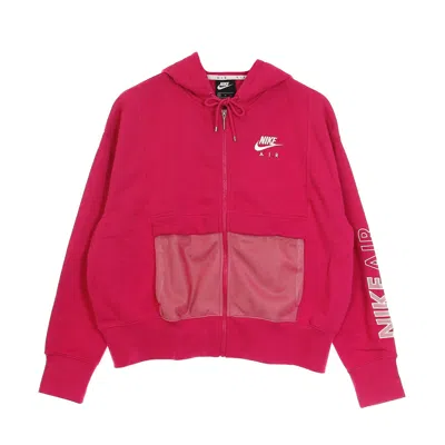 Nike Women's Zip Hoodie Sportswear Air Top Fleece Fireberry/white In Red