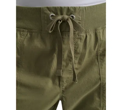 Dkny Sport Women's Cotton Ribbed-waist Jogger Cargo Pants In Green