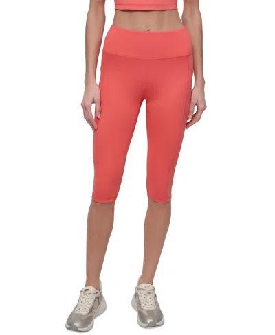 Dkny Sport Women's Balance Compression High-waist Pants In Red