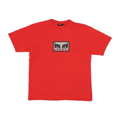 Obey Tee X Napapijri Fire Red Men's T-shirt In Red