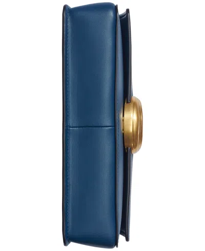 Donna Karan Valley Stream Leather Buckle Shoulder With Removable Strap In Blue