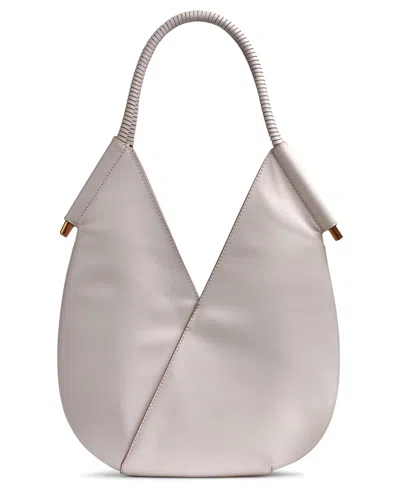 Donna Karan Baldwin Shoulder With Leather Wrapped Rounded Handle In Neutral