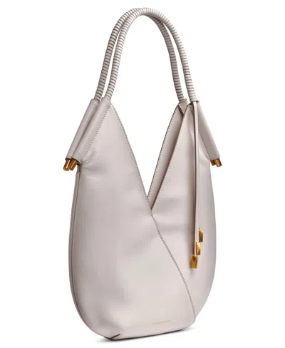 Donna Karan Baldwin Shoulder With Leather Wrapped Rounded Handle In Neutral