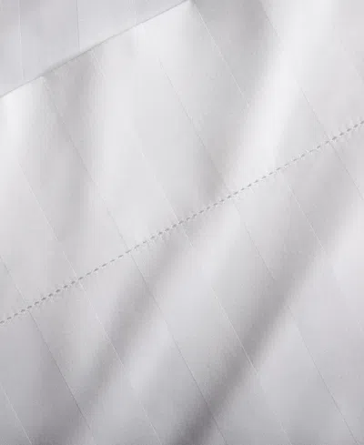 Charter Club 1.5" Stripe 550 Thread Count 100% Cotton 18" Fitted Sheet, California King, Exclusively At Macy's In White