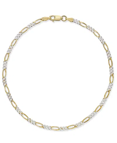 Giani Bernini Thin Figaro Chain Ankle Bracelet In 18k Gold-plated Sterling Silver, Created For Macy's In Gold