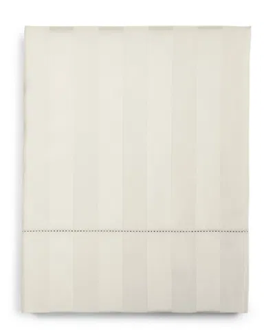 Charter Club 1.5" Stripe 550 Thread Count 100% Cotton Flat Sheet, Queen, Exclusively At Macy's In White