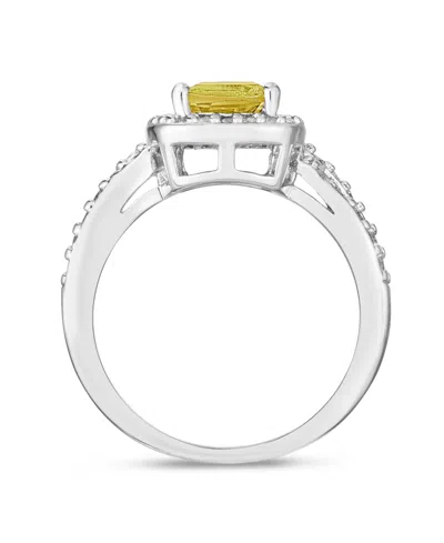 Macy's Simulated Birthstone Cushion Cubic Zirconia Halo Solitaire Ring In Silver Plate In Metallic