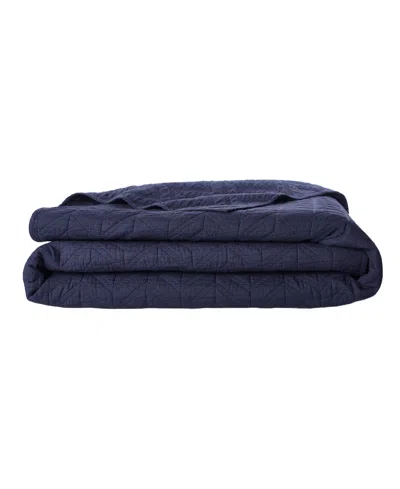 Lacoste Home Closeout!  Herringbone Stitch Quilt Set, King In Blue