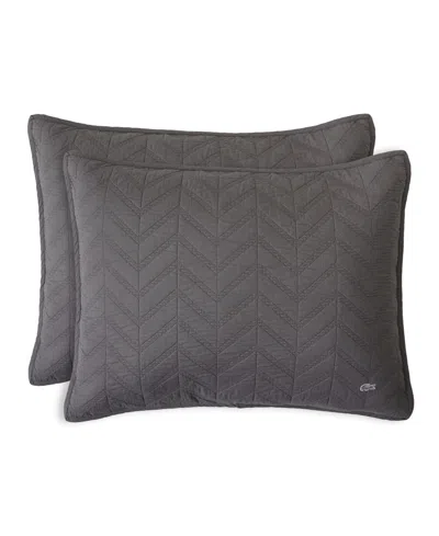 Lacoste Home Closeout!  Herringbone Stitch Quilt Set, Twin In Gray