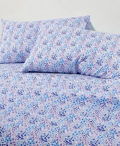Sunham Microfiber Easy Care Printed 4-pc. Sheet Set, King In Blue