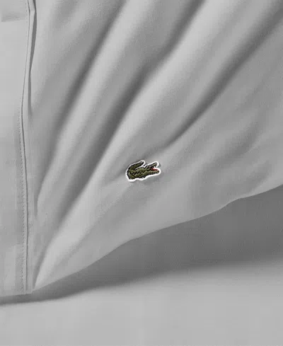 Lacoste Home Solid Cotton Percale Sheet Set, Twin In Gray