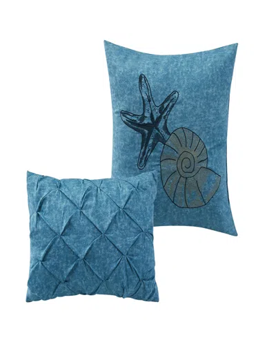 Vcny Home Ivory Coast Disperse Print Reversible 3 Piece Quilt Set, King In Multi