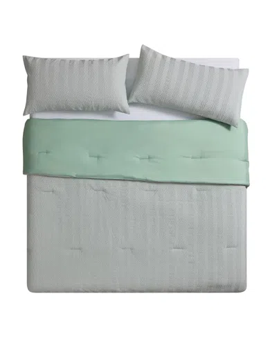 Vcny Home Herringbone Tonal 3-pc. Comforter Set, King In Green