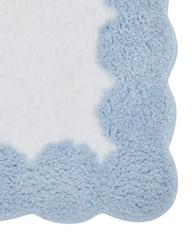 Vcny Home Dotted Edge Tufted Bath Rug, 18" X 27" In Blue
