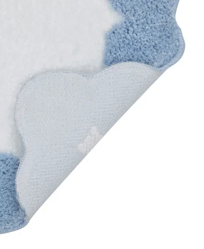 Vcny Home Dotted Edge Tufted Bath Rug, 18" X 27" In Blue